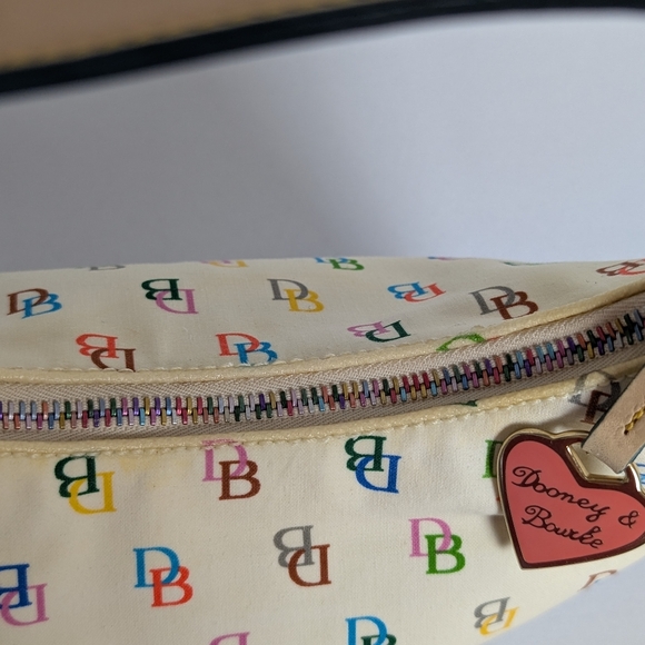 Dooney & Bourke Rainbow Logo & Zipper Hobo Bag With Pink Heart Hang Tag. - Picture 2 of 16